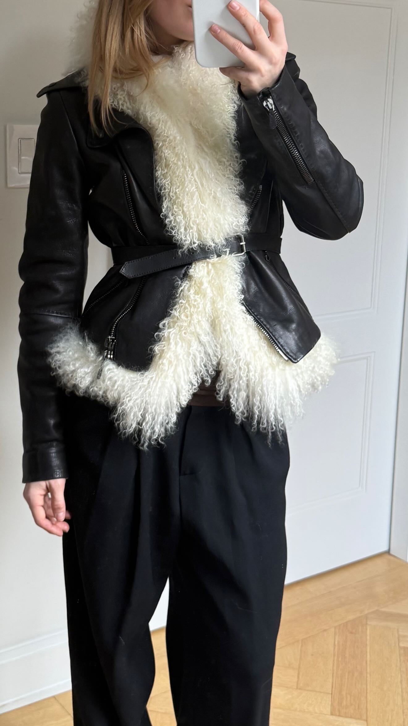 Alexander McQueen shearling and leather