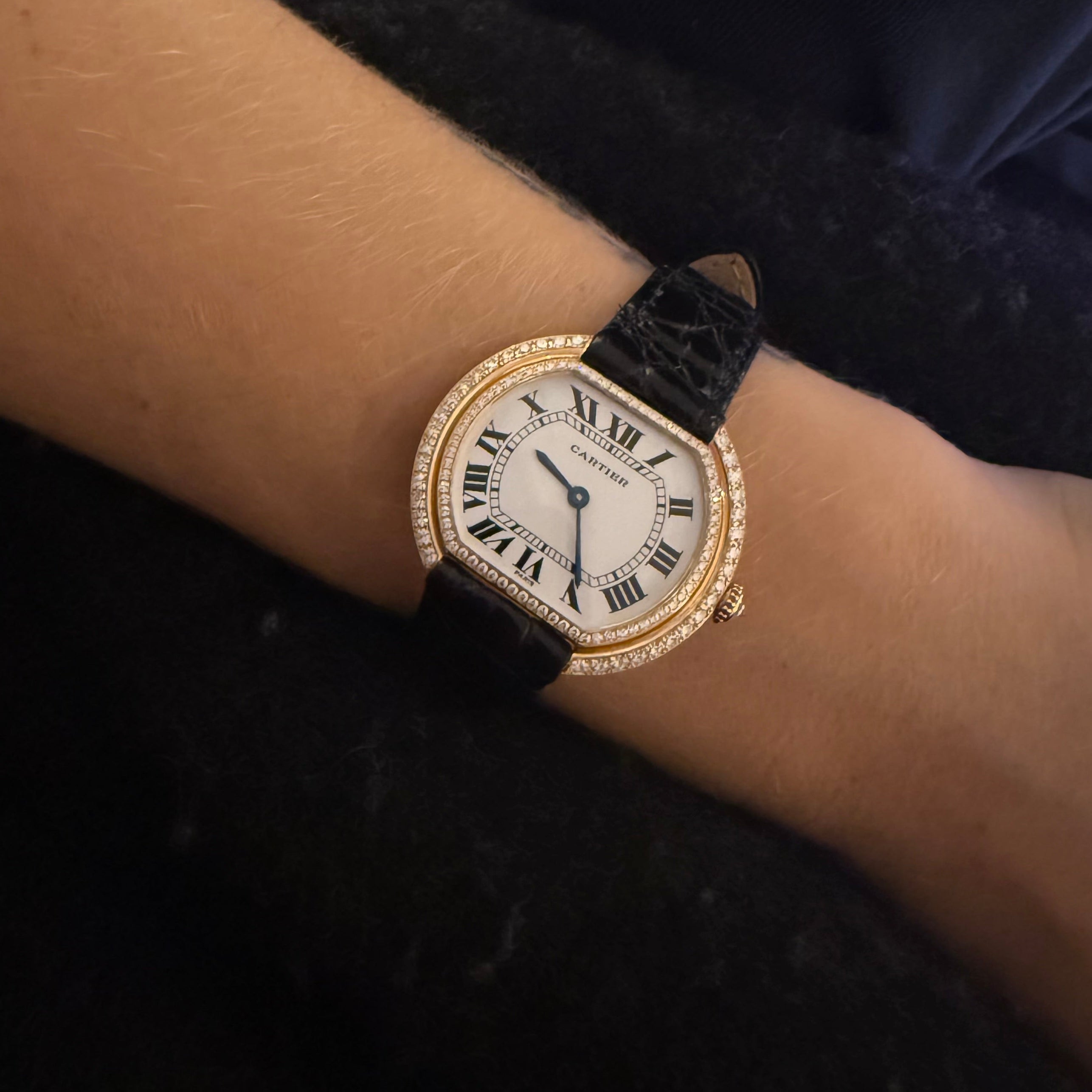 Vintage Cartier Elipse Pave Face