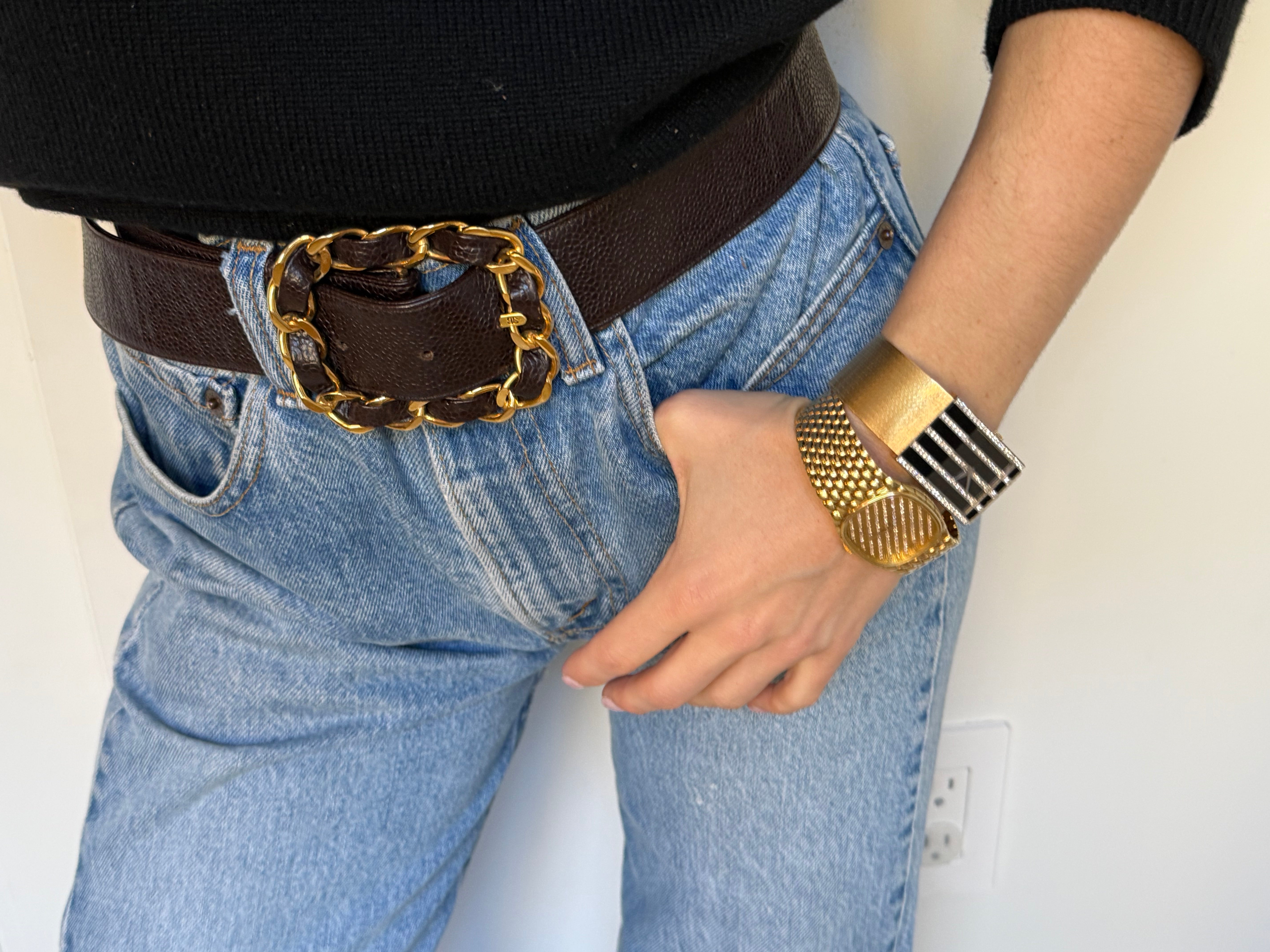 Chanel brown belt