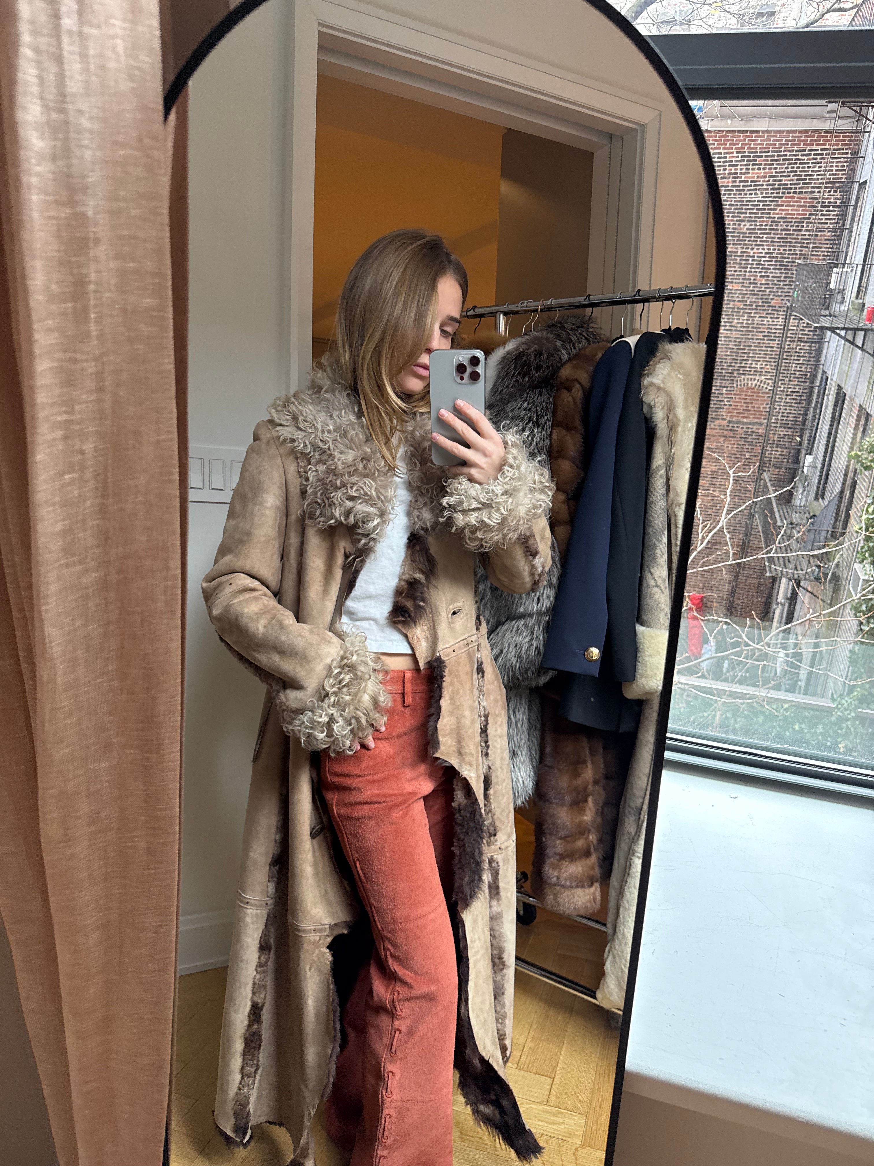 Lambskin Shearling Fur Coat