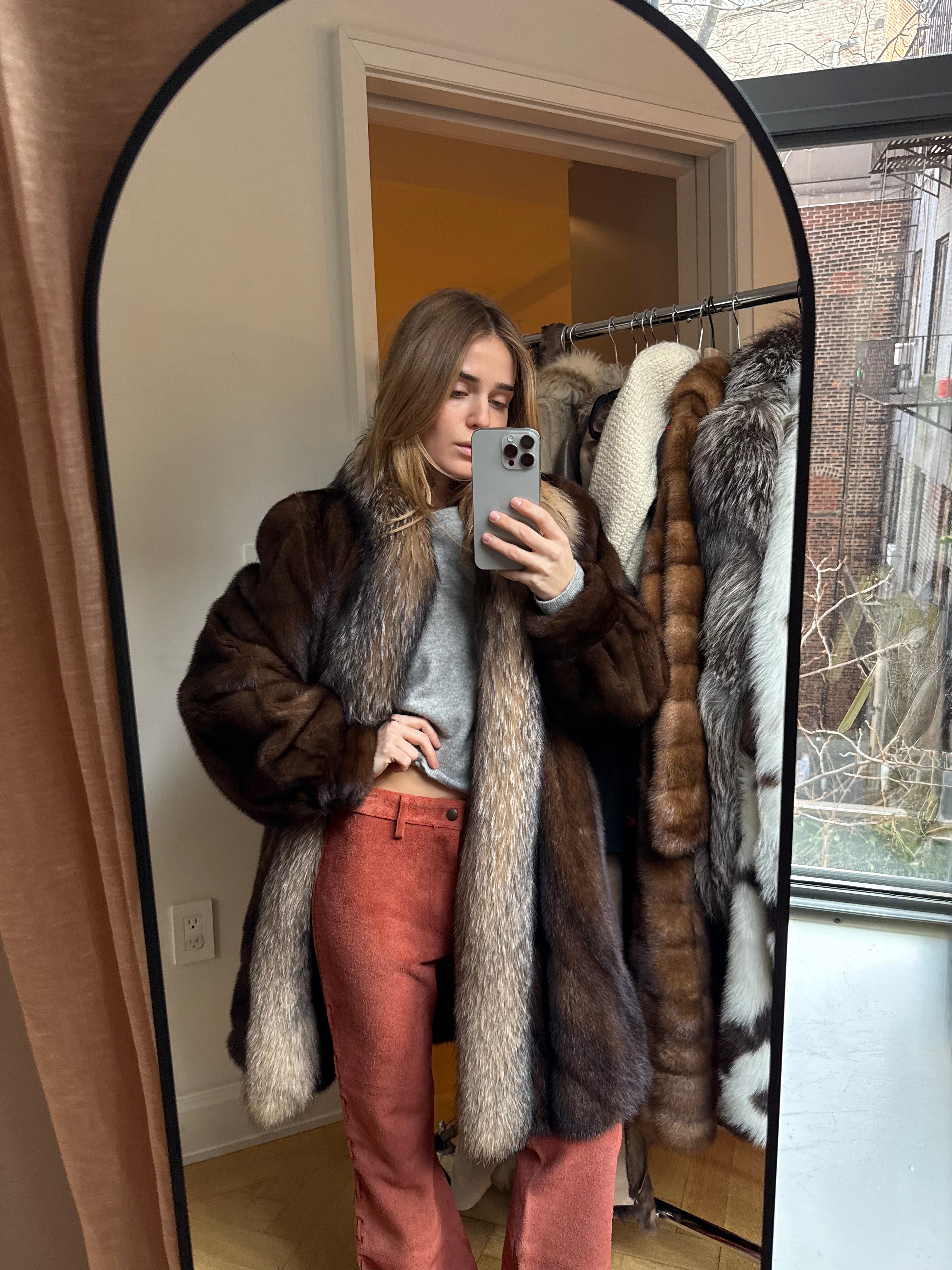 Vintage Fur jacket with contrast fur