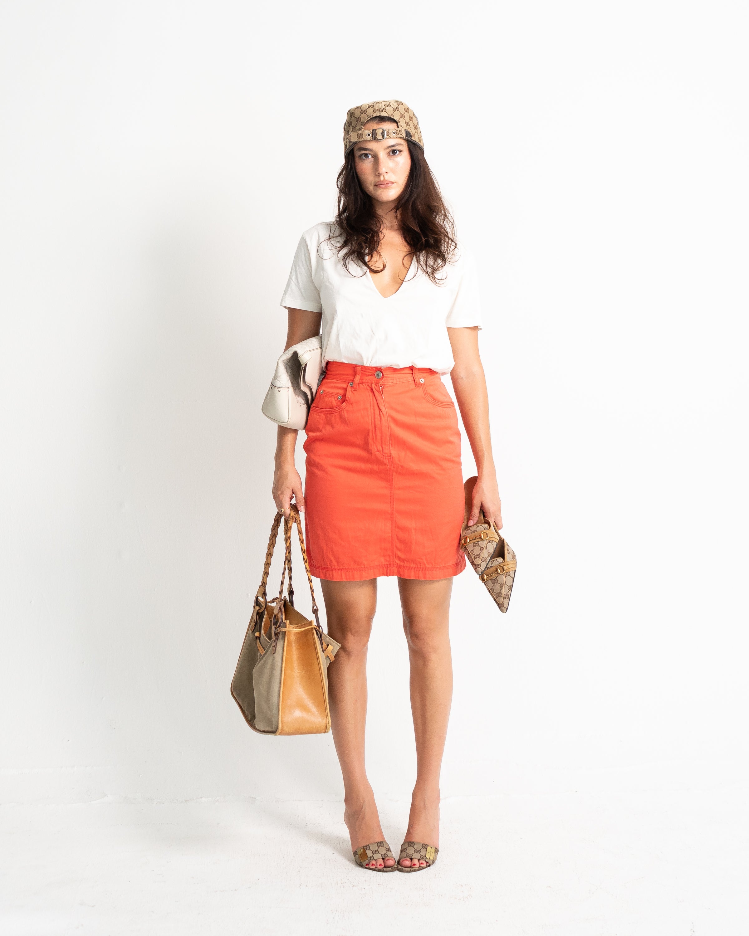 Gucci GG pocket coral skirt