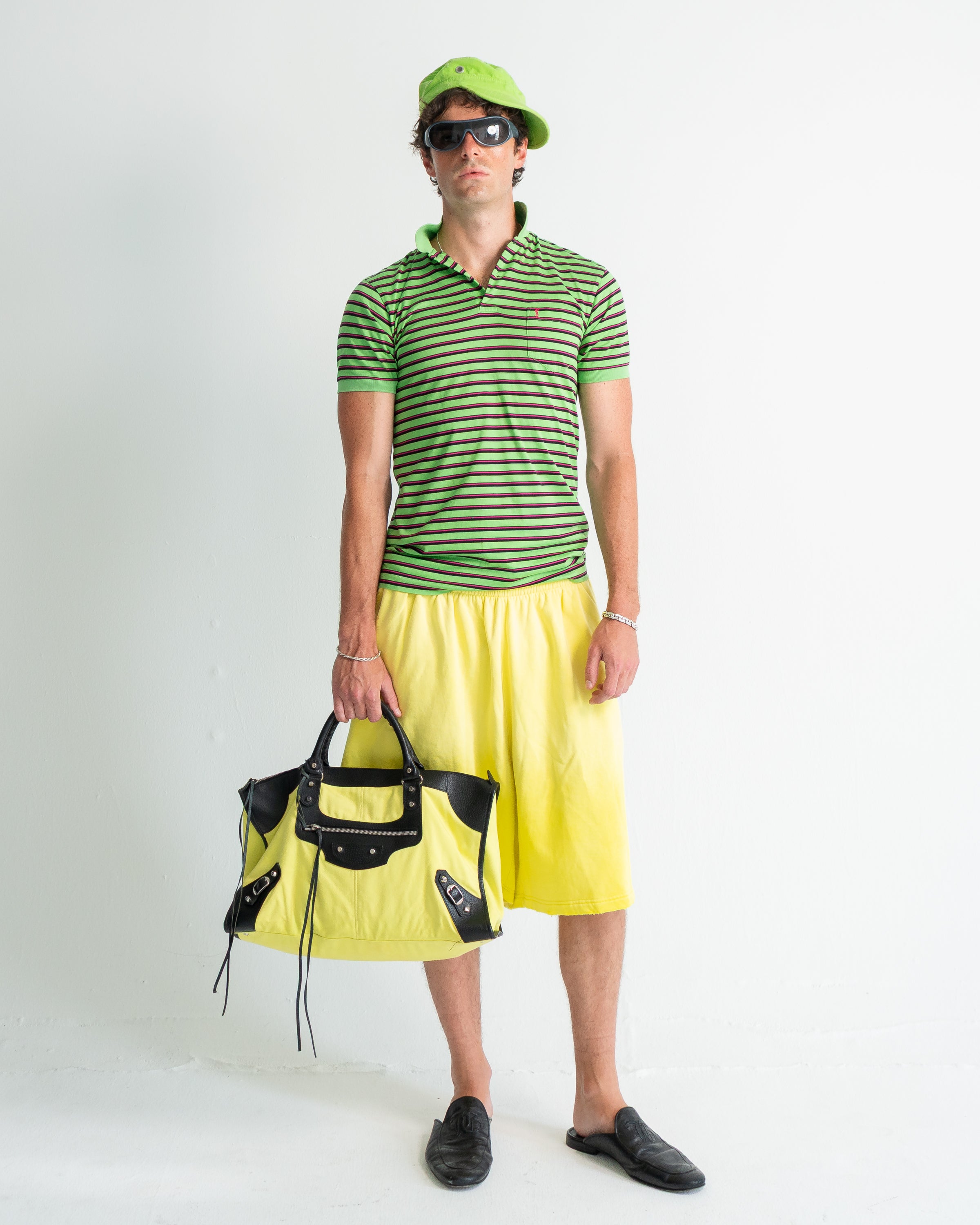 Yves Saint Laurent Striped Short Sleeve Polo
