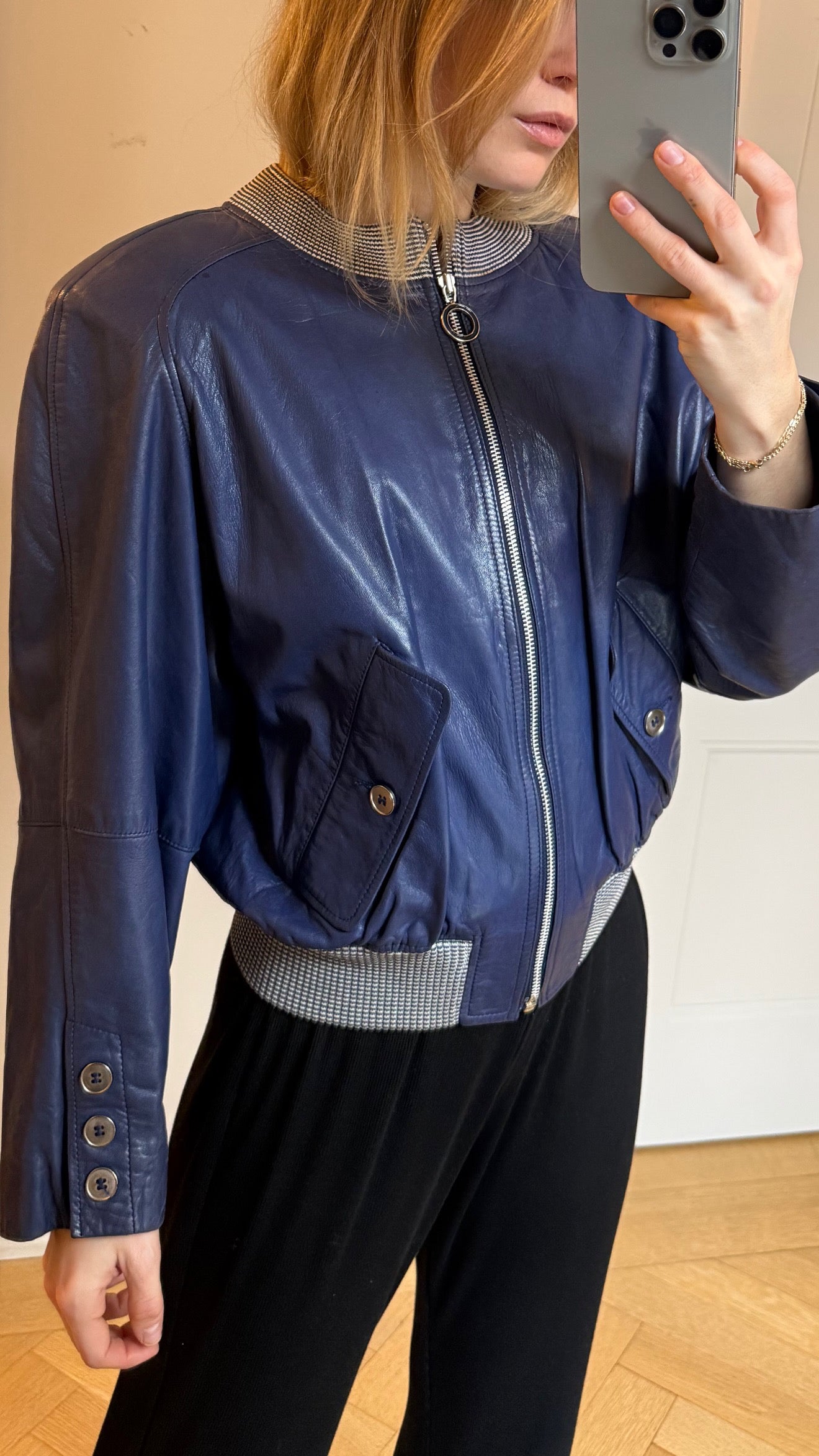 Gucci leather bomber jacket from 1980s