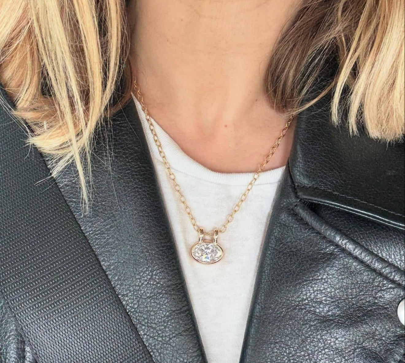 5ct Oval Lab Pendant