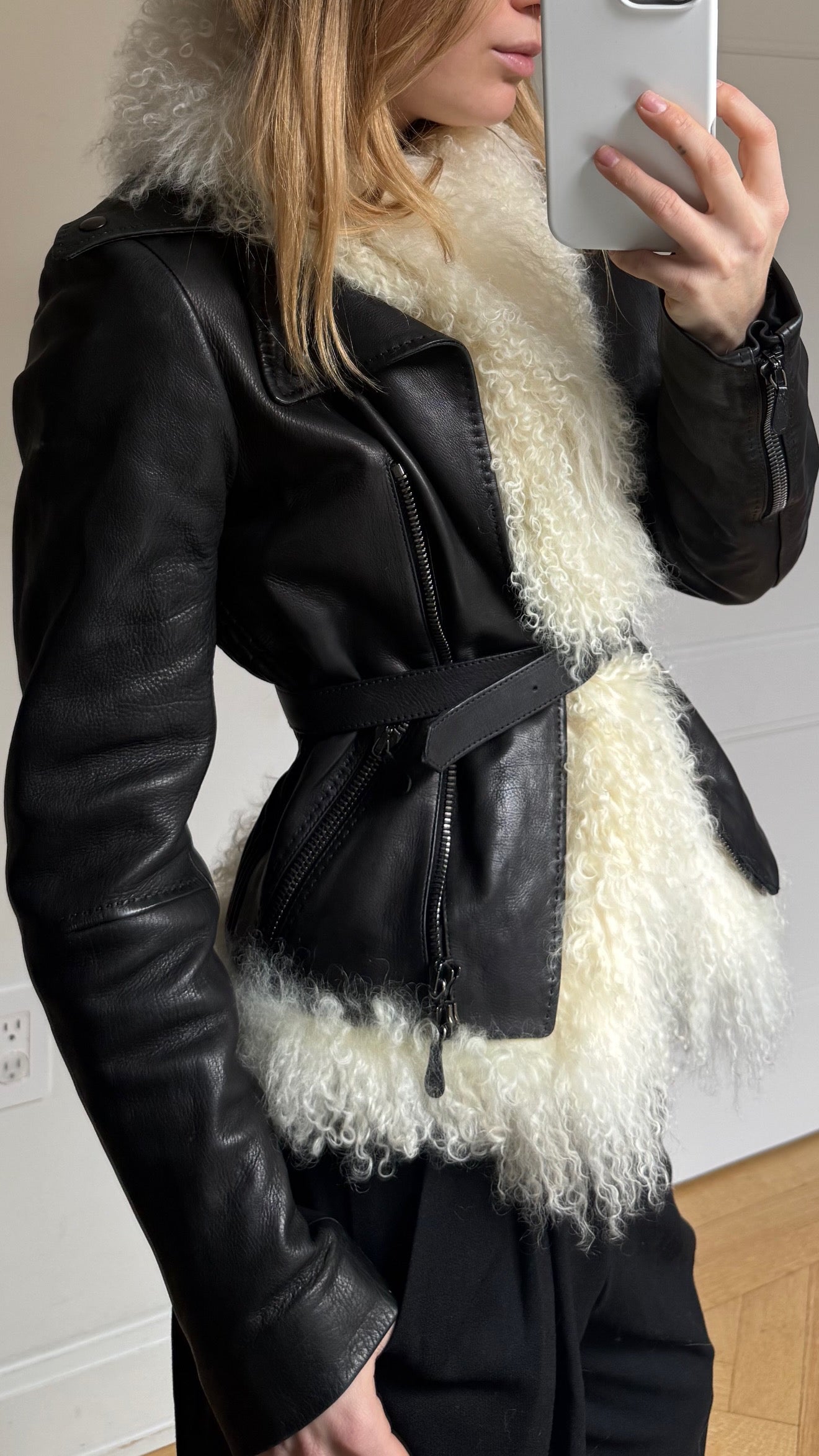 Vintage Alexander McQueen Shearling Biker Jacket