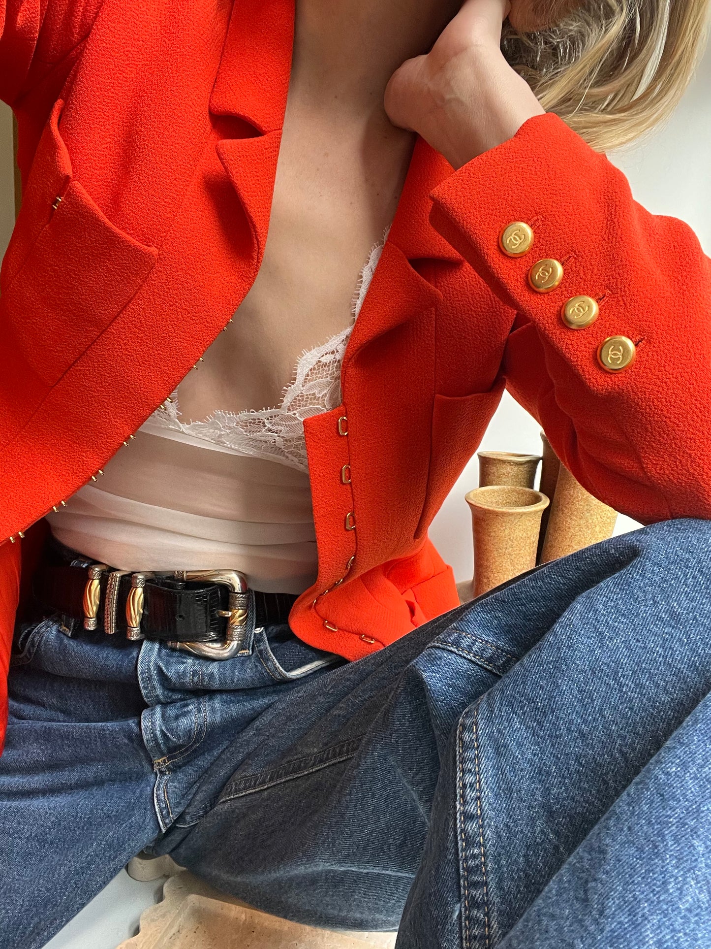 Poppy Chanel Blazer w Hook Clasps