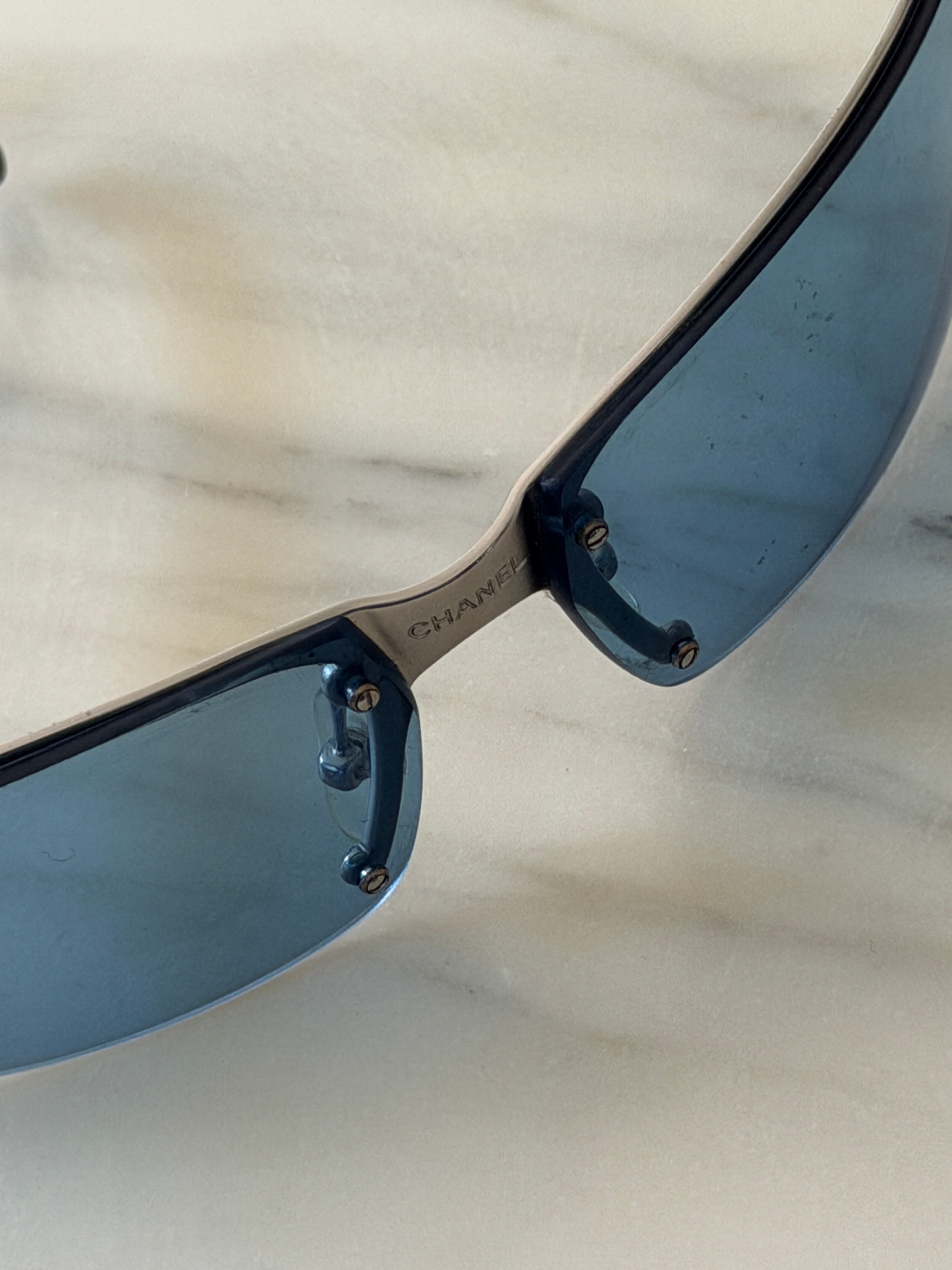 Chanel blue shield sunglasses