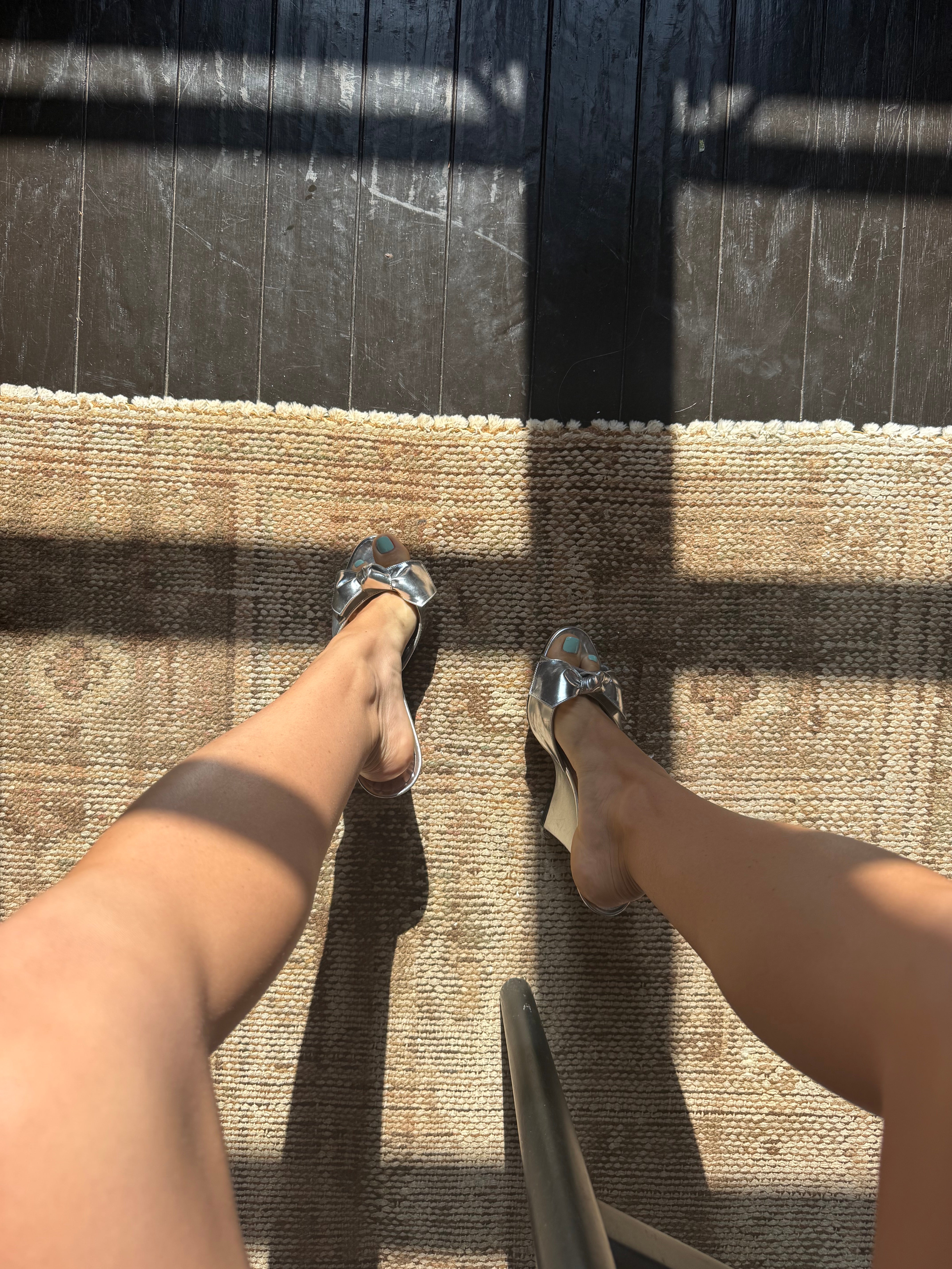 Silver Manolo blahnik blahnik wedge