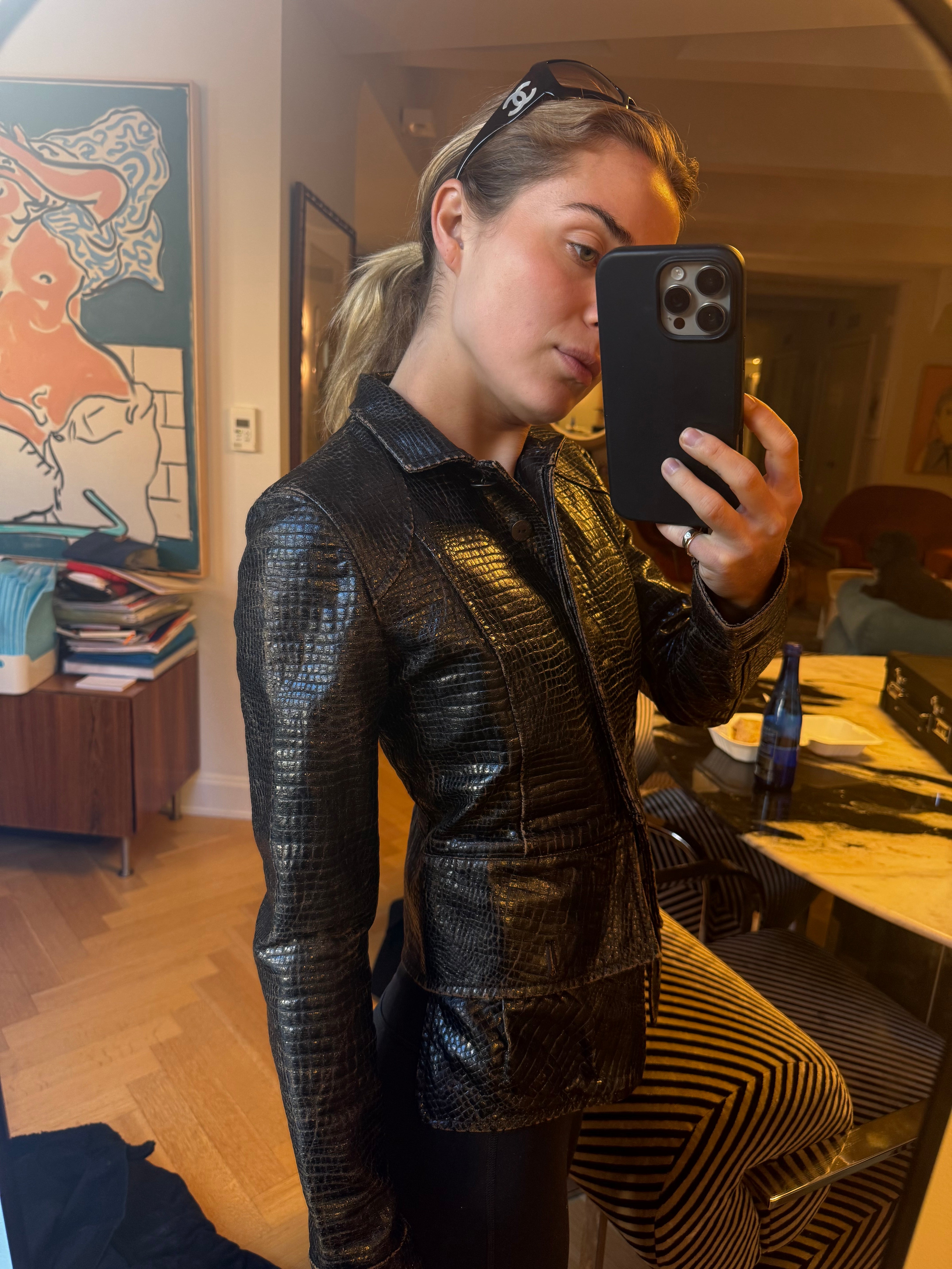 Chanel croc jacket