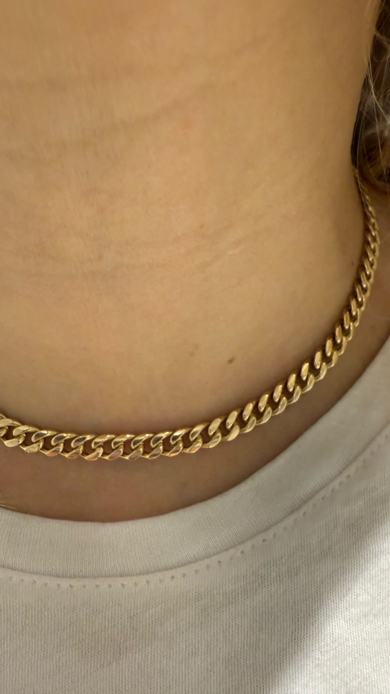 14k curb chain necklace