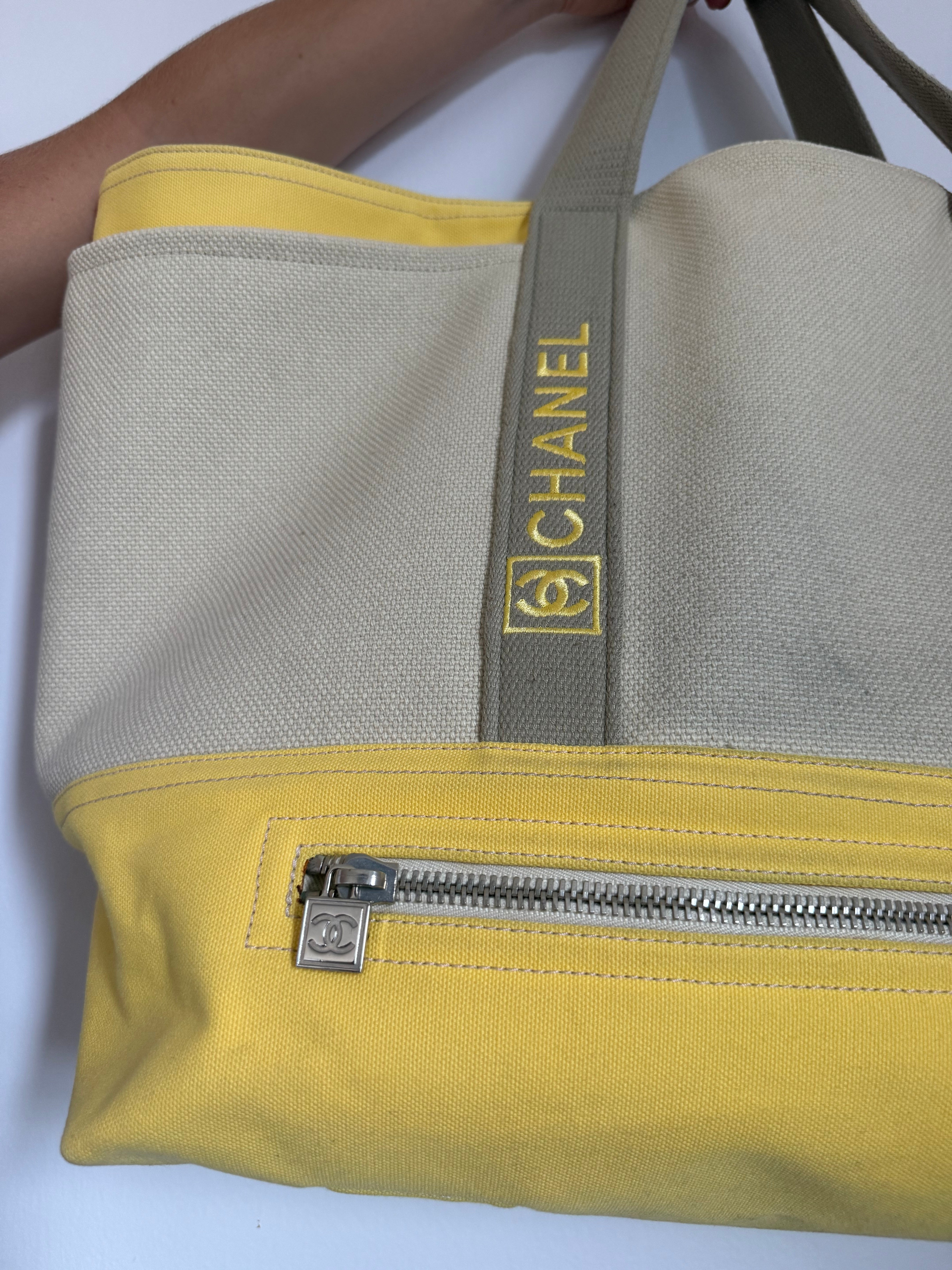 Chanel Large Sport Linge Canvas Tote