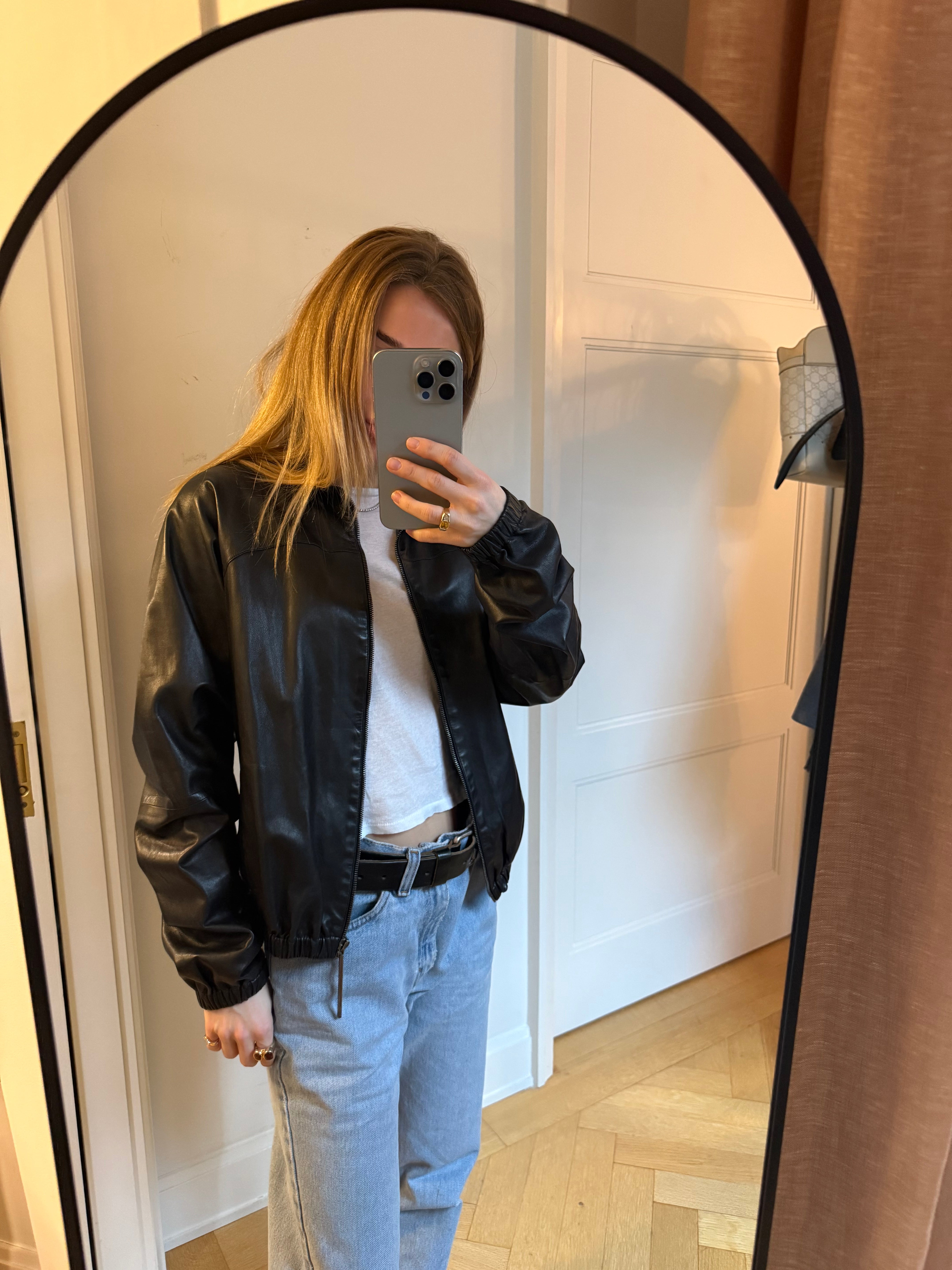 Gucci leather bomber