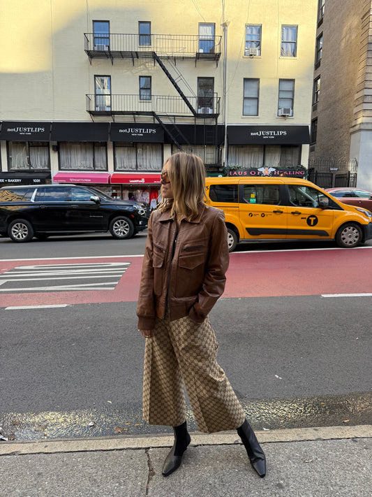Brown vintage leather jacket