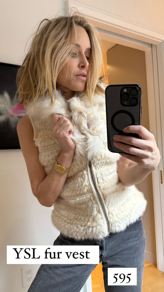 YSL Fur Vest