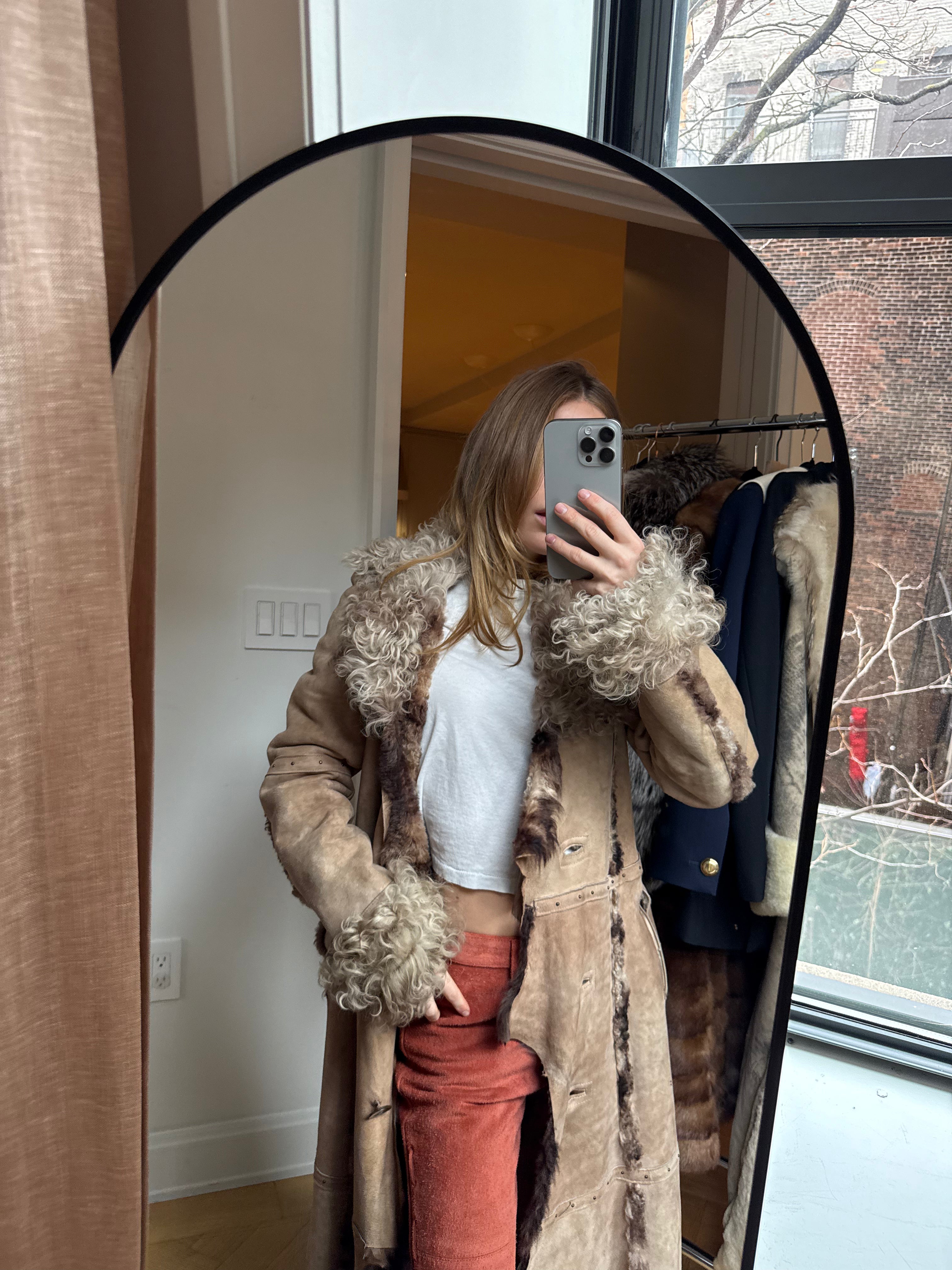 Lambskin Shearling Fur Coat
