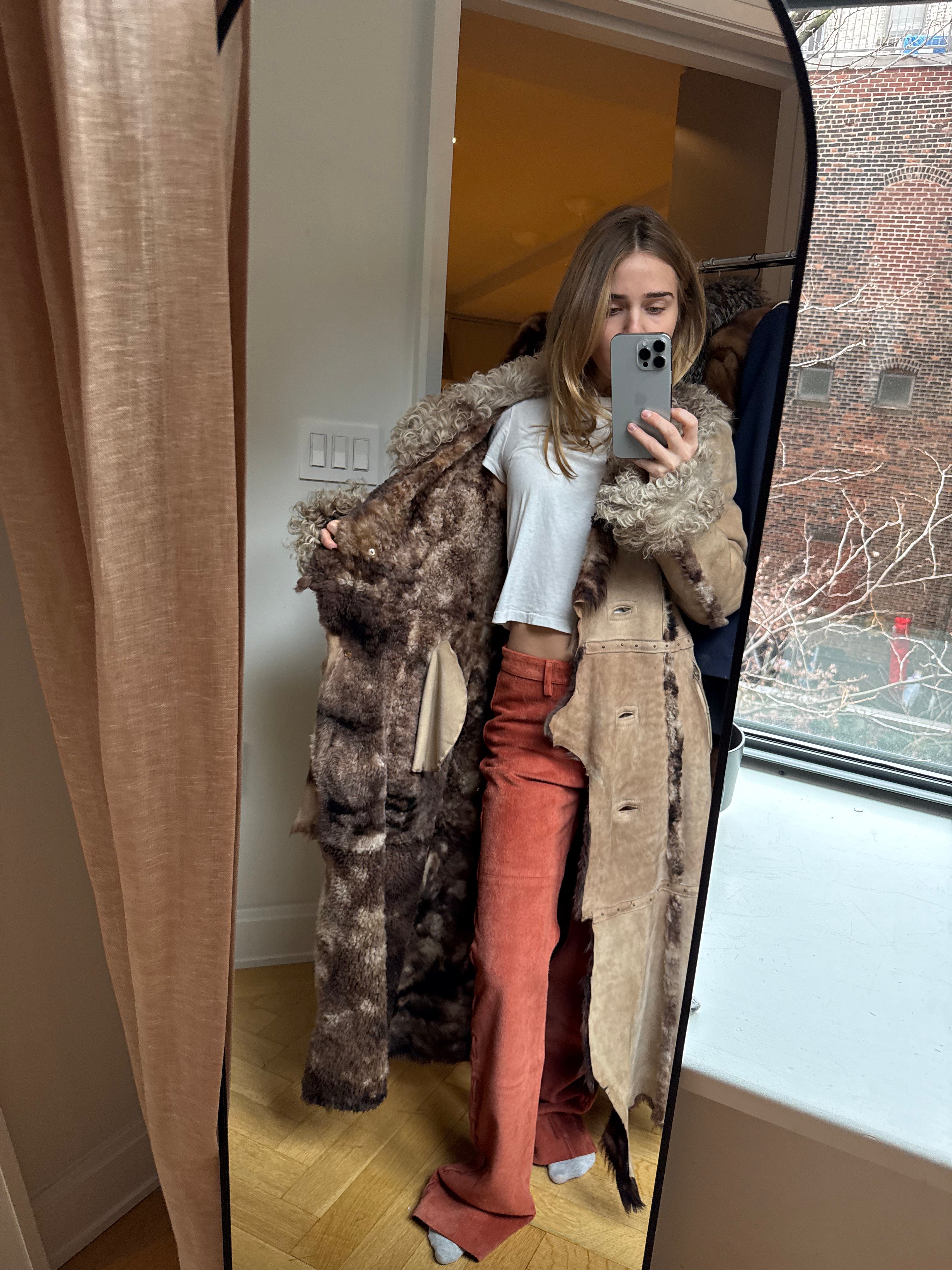 Lambskin Shearling Fur Coat