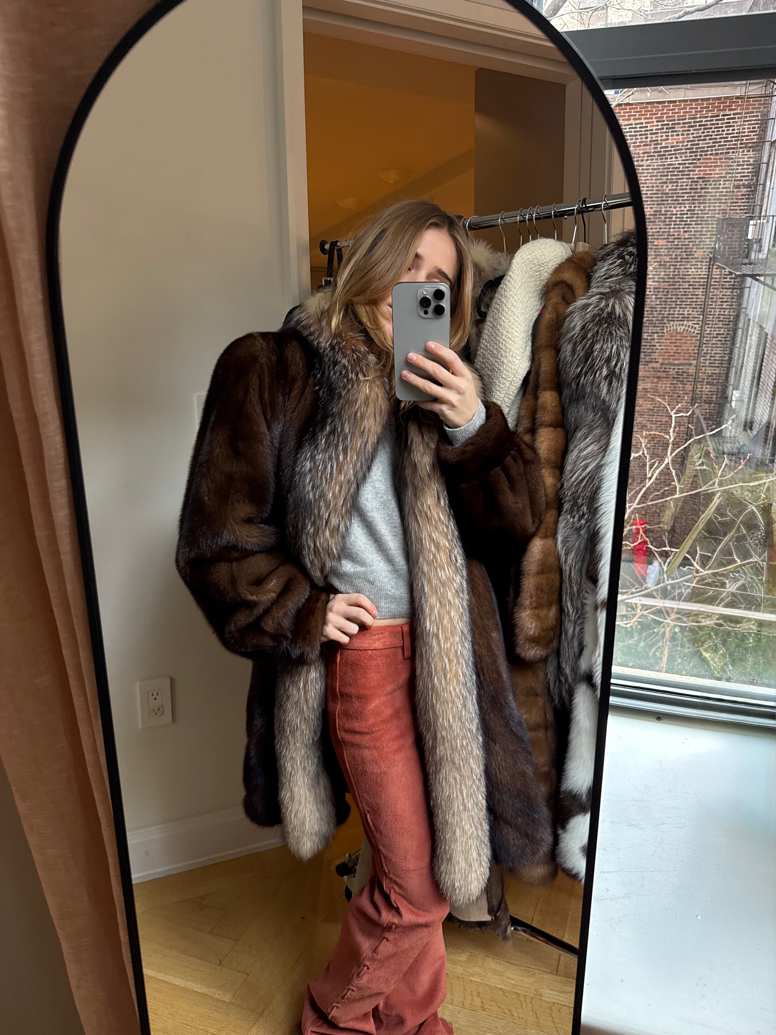 Vintage Fur jacket with contrast fur