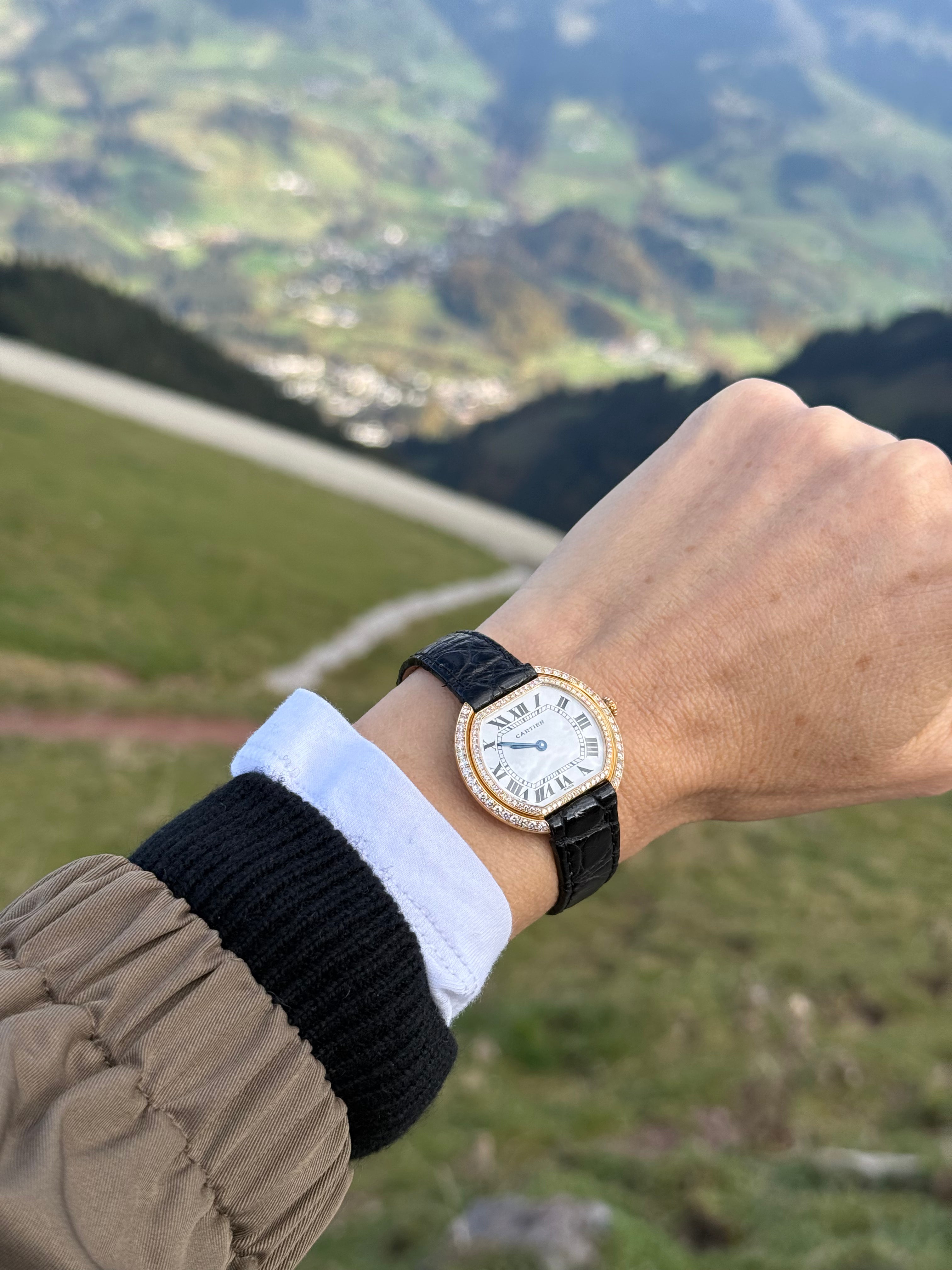 Vintage Cartier Elipse Pave Face