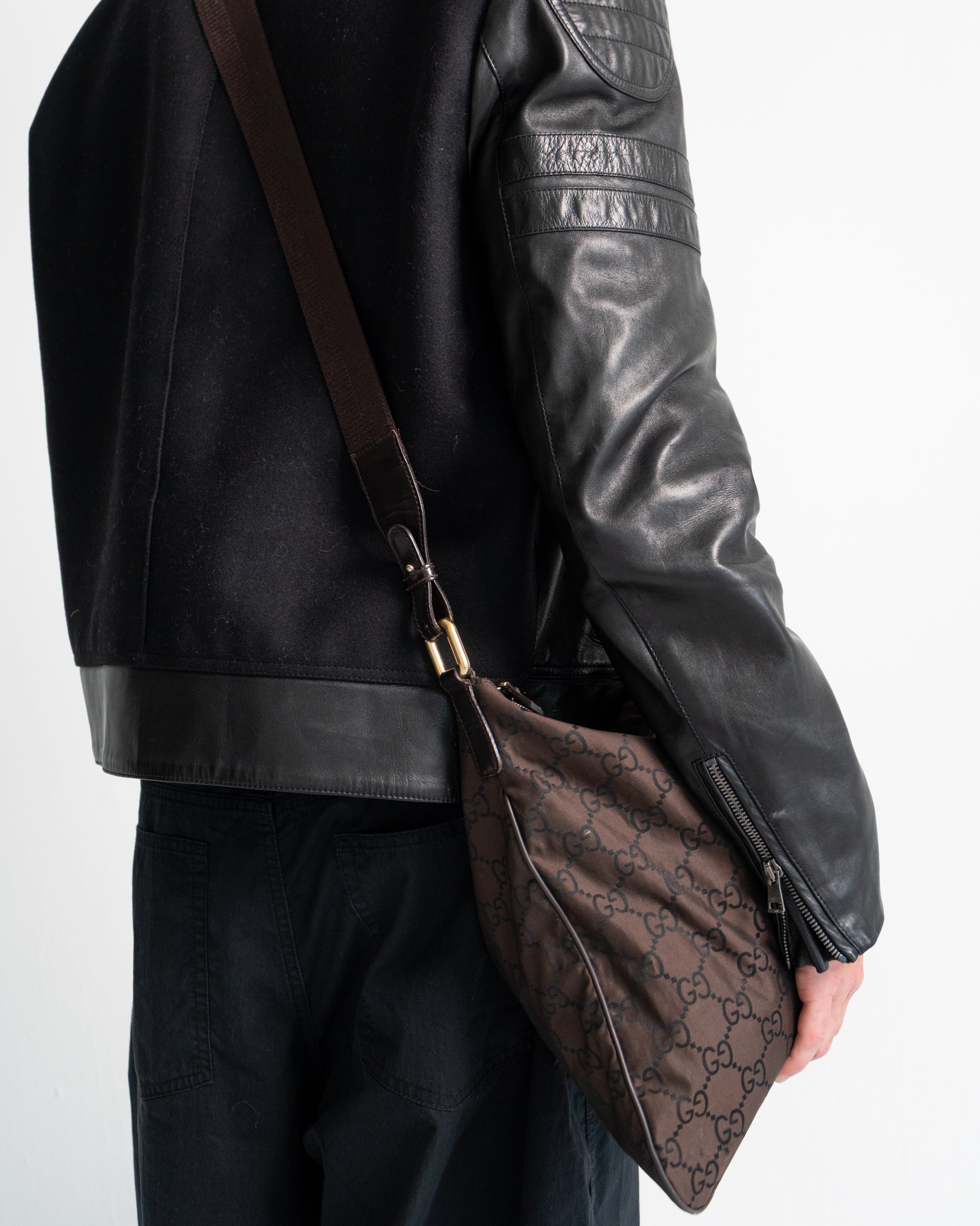 Gucci Sylvie Web Accent Wool Moto Jacket